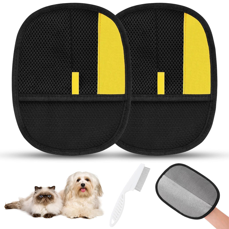 SAWMONG Pet Hair Removal Glove, 2Pcs Cat & Dog Reusable Pet Hair Remover Gloves 2025 New Upgrade, Grooming Pet Hair Remover Tool Black - PawsPlanet Australia