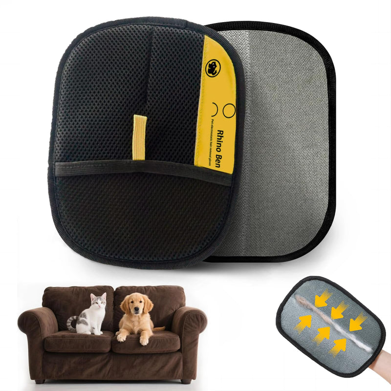 Premium Electrostatic Pet Hair Remover Gloves (2PCS - Large & Small) - Reusable Washable Cat & Dog Fur Removal Tool for Furniture, Clothes, Carpet, Car Seats Deep Cleaning - PawsPlanet Australia