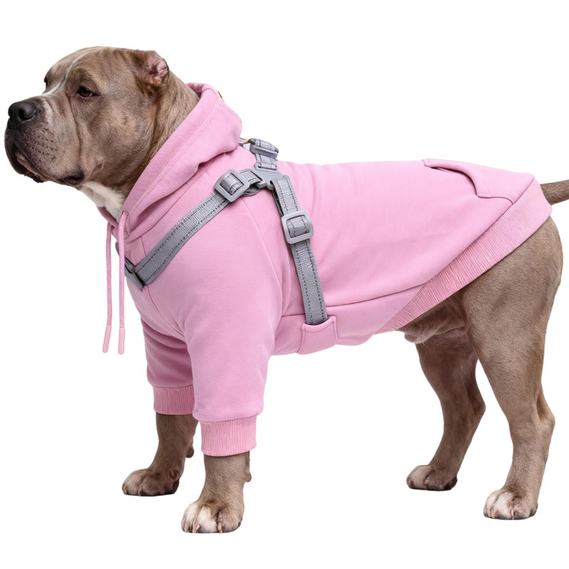 Dog Hoodies with Hurns Built in, Dog Sweatshirt for Small, Medium, and Large Dogs, Warm Sweaters for French Bulldogs, Pitbull, Puppy, Winter Jacket Alternative - Pink - 2XL - PawsPlanet Australia