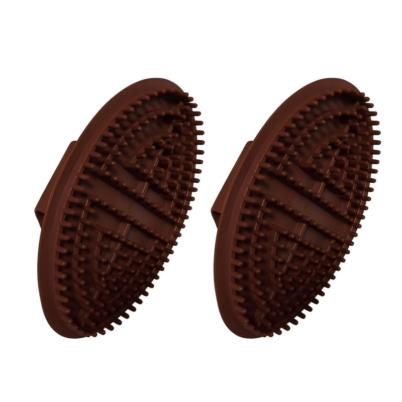 2PK Flexible Glossy Curry Comb for Horses – Soft Bendable Grooming Brush for Face & Legs – Large Size with Built-In Handle – Removes Dirt, Mud & Loose Hair – Unisex Adult Horse Grooming Tool - PawsPlanet Australia