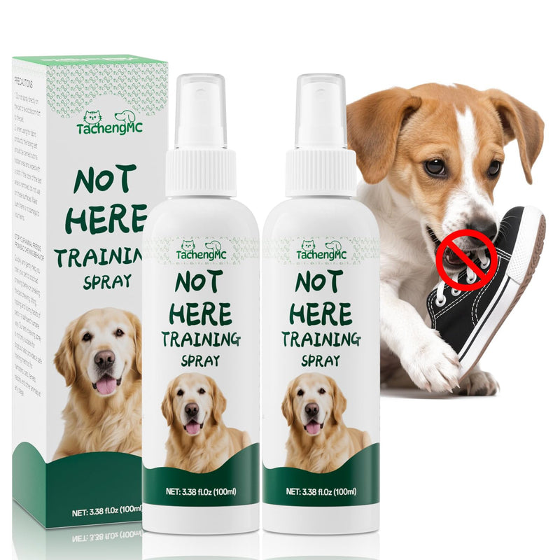 No Chew Spray for Dogs, Bitter Apple Deterrent to Stop Chewing, Licking and Biting on Furniture, Shoes and Plants, Alcohol Free Puppy Training Aid for Indoor and Outdoor Use, 2 Pack 100 ml - PawsPlanet Australia
