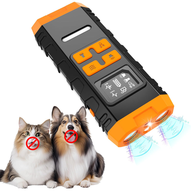 Anti Dog Bark Deterrent Devices : Portable Barking Training Devices Silencer for Dog Indoor Outdoor 50ft Long Range Rechargeable Long Battery Life Orange&Black L - PawsPlanet Australia