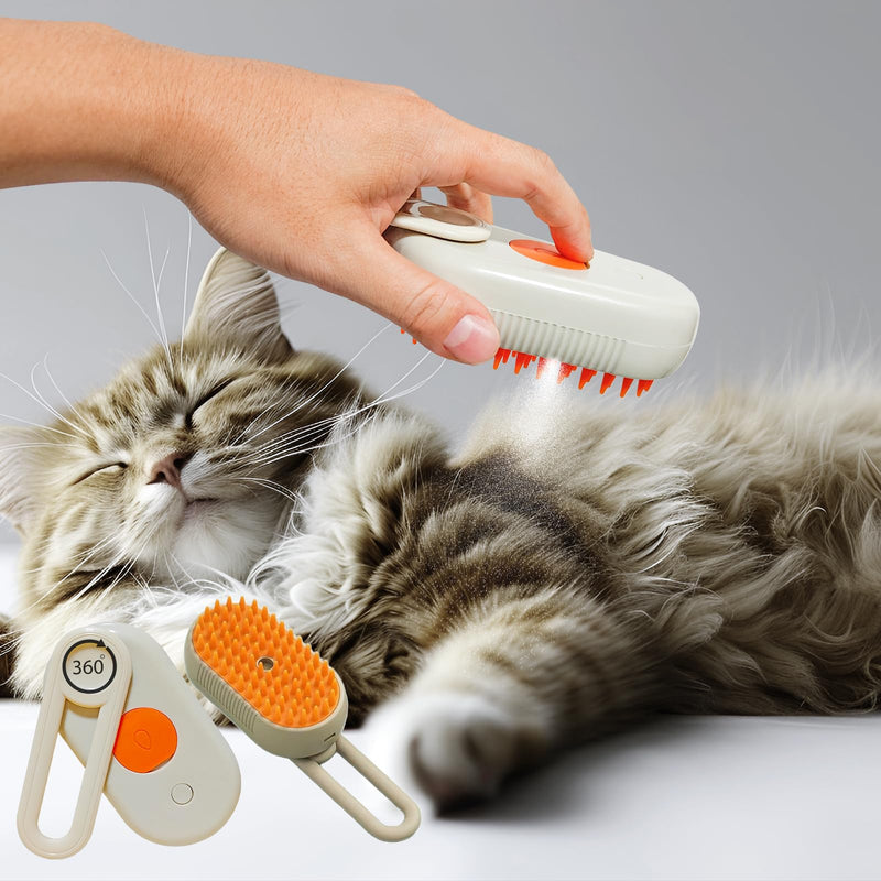 4-in-1 Steam Brush for Dogs & Cats - Pet Grooming Brush with Steam, Deshedding, Bath Spray & Massage, Professional Grooming Tool for Indoor Cats and Long/Short Hair Pets (green) green - PawsPlanet Australia
