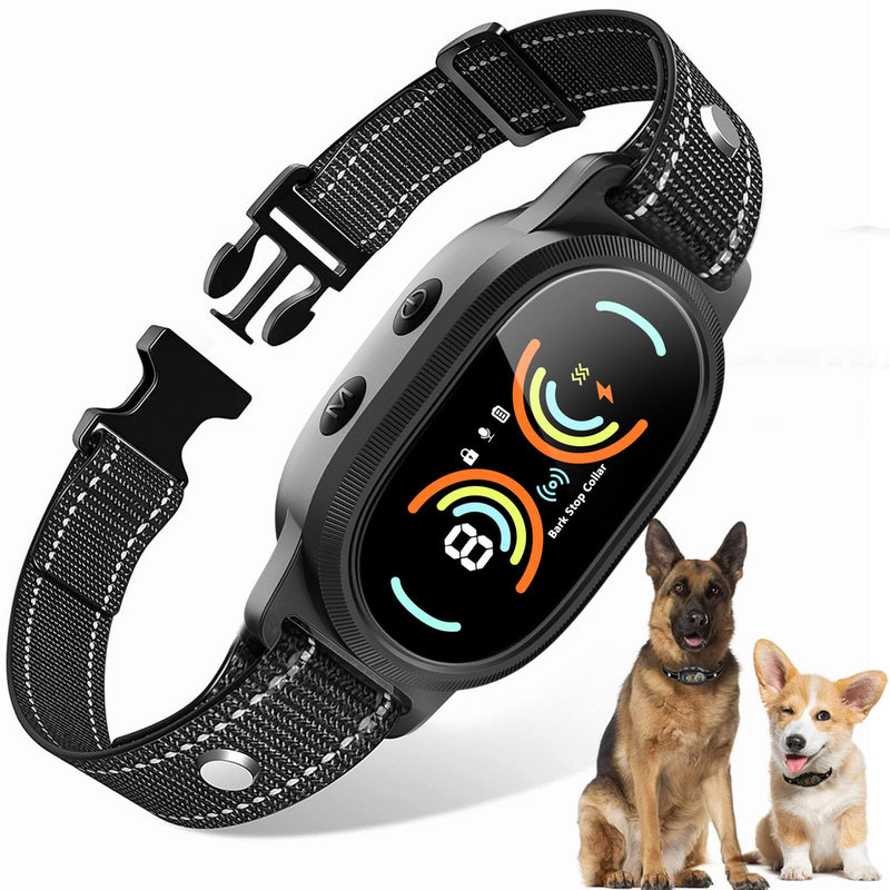 Dog Bark Collar, Rechargeable Bark Collar for Large Dog, IP67 Waterproof Anti Barking Collar Dogs with Adjustable Sensitivity for Medium and Small Dogs (Matte Black) Matte Black - PawsPlanet Australia