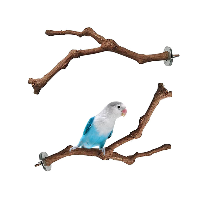 PINVNBY 2Pcs Wood Perches for Bird Cage,Natural Parrot Stand Branch Parakeet Paw Grinding Sticks Standing Grape Pole for Lovebirds Budgies Cockatiels Finches ?2 PCS?