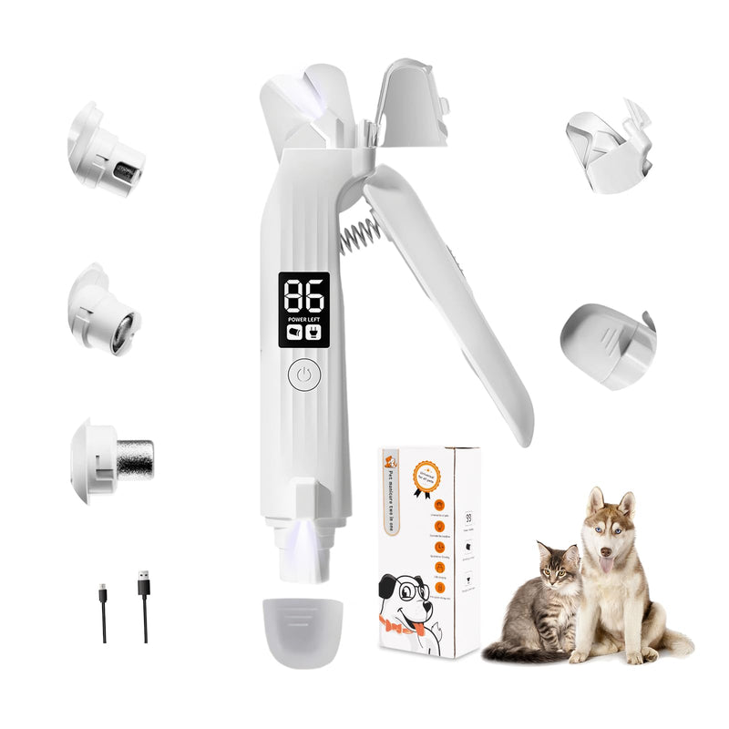 Upgrade 2026 Silent Nail Grinder Cordless for Pets with LED Light,2 in 1 Nail Clipper Trimmer and Grinder for Pets, Quick USB Charge,Suitable for Thick and Long Nails - PawsPlanet Australia