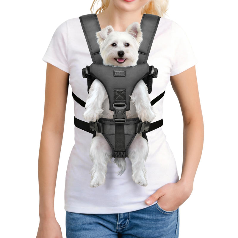 YUDODO 6-11lbs Front Pet Carrier Backpack for Small Dogs and Cats, Secure and Breathable Mesh Travel Dog Carrier with Safety Belt, Ergonomic Support, Adjustable for Walking, Hiking (Black-Pro S) Small (6-11lbs) Black - PawsPlanet Australia