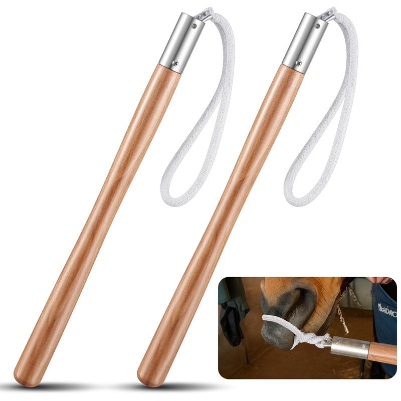 Lasnten 2 Pcs Horse Rope Twitch 17 Wooden Handle 10 Cotton Rope End Twitch Vet Humane Restraint Tool Equine Nose Calming Handling Aid for Horse Ponies Stable Ranch Barn Tack Gear Grooming Equipment - PawsPlanet Australia