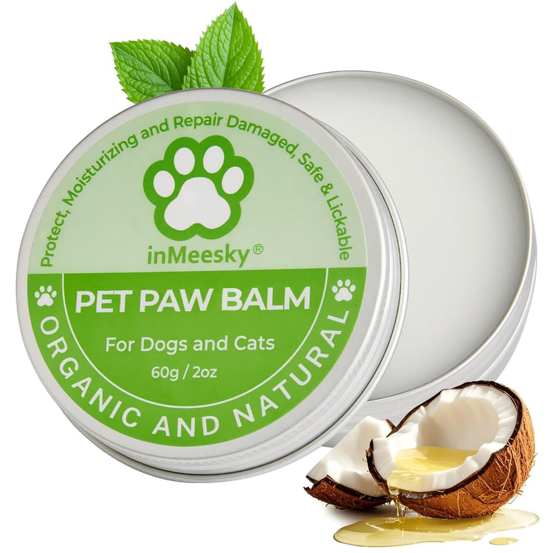 Dog Paw Balm & Nose Balm, Lick-Safe | All-Natural Moisturizer with Organic Coconut Oil | Quickly Nourishes and Repairs Dry, Cracked Paws | Vet-Recommended for Hot & Winter Protection (2.0oz) Coconut oil fragrance - PawsPlanet Australia