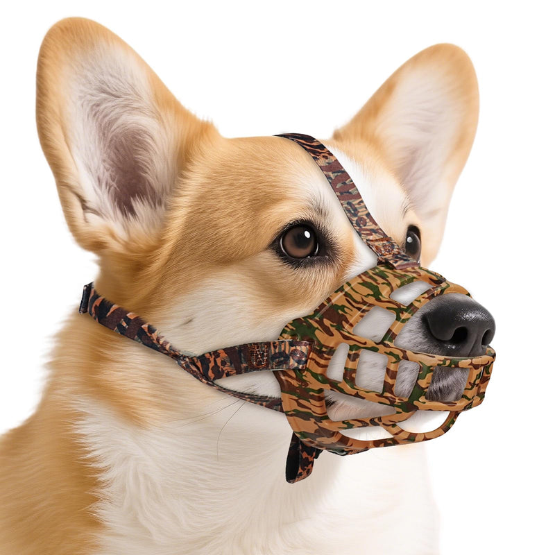 Dog Muzzle to Prevent Biting, Basket Muzzle for Large Medium Small Dogs Allows Panting Drinking Anti Chewing, Perfect for Grooming Trimming Training and Aggressive Reactive Dogs (Brown, Size 2) - PawsPlanet Australia