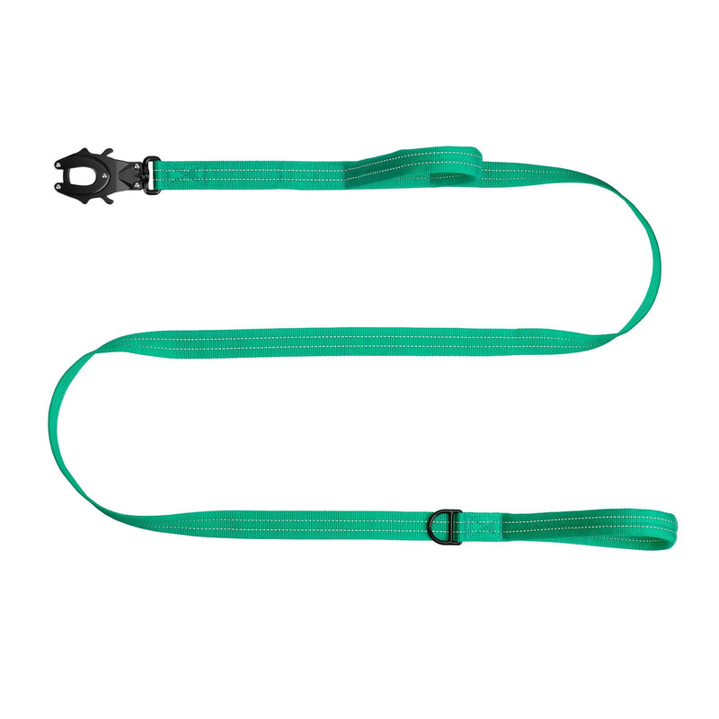 ICEFANG Relfective Dog Leash for Medium Large Dogs,K9 Training Walking Lead with Double Handle,Heavy Duty Auto-Lock Metal Clasp (6ft, Teal) 6 ft (No bungee) - PawsPlanet Australia