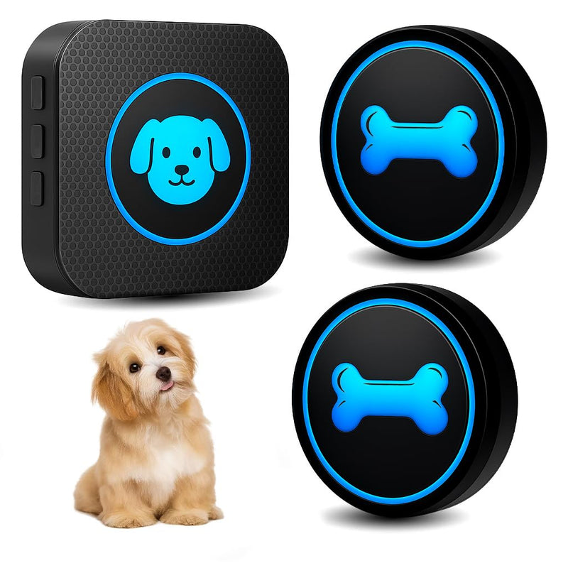 Dog Doorbell to Go Outside, Smart Wireless Doggie Doorbell for Potty Training,1000 Feet Long Range with IP65 Waterproof Super-Light Touch Button, 60 Melodies & Adjustable Volume (2 Button) - PawsPlanet Australia