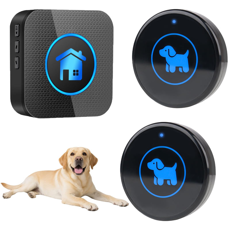 Dog Door Bell, Wireless Dog Doorbells for Potty Training – Dog Bells to Go Outside, 1000Feet Range, Waterproof Button, 55 Melodies & 5 Notification Modes (2 Buttons) 2 Buttons - PawsPlanet Australia