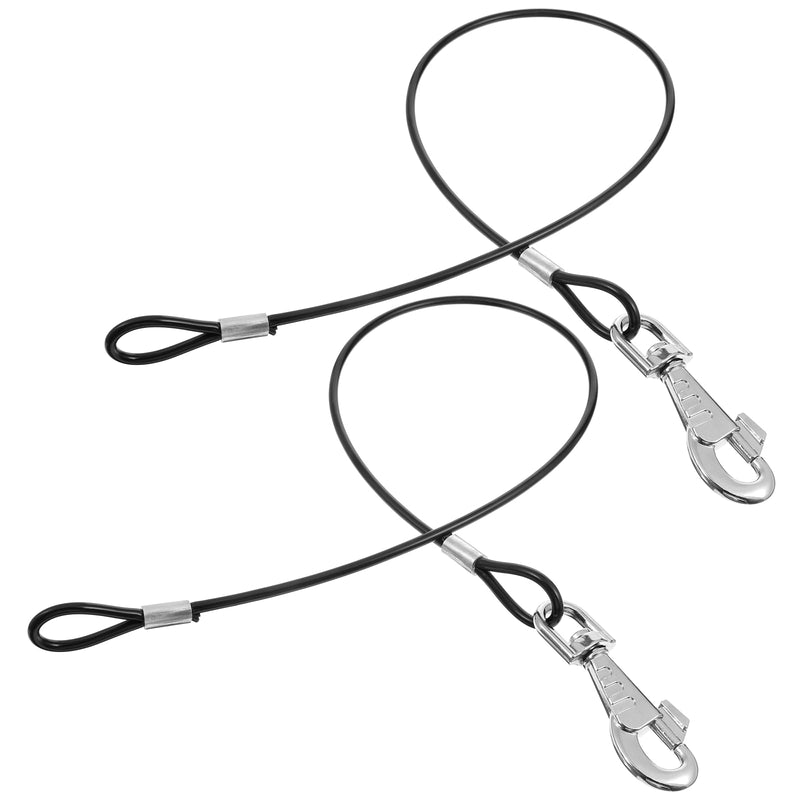 2 Pack Dog Collar Leash Extender Chew Proof Heavy Duty Dog Leash 60cm Metal Cable Leads for Any Leashes & Collar & Harness(Black) - PawsPlanet Australia