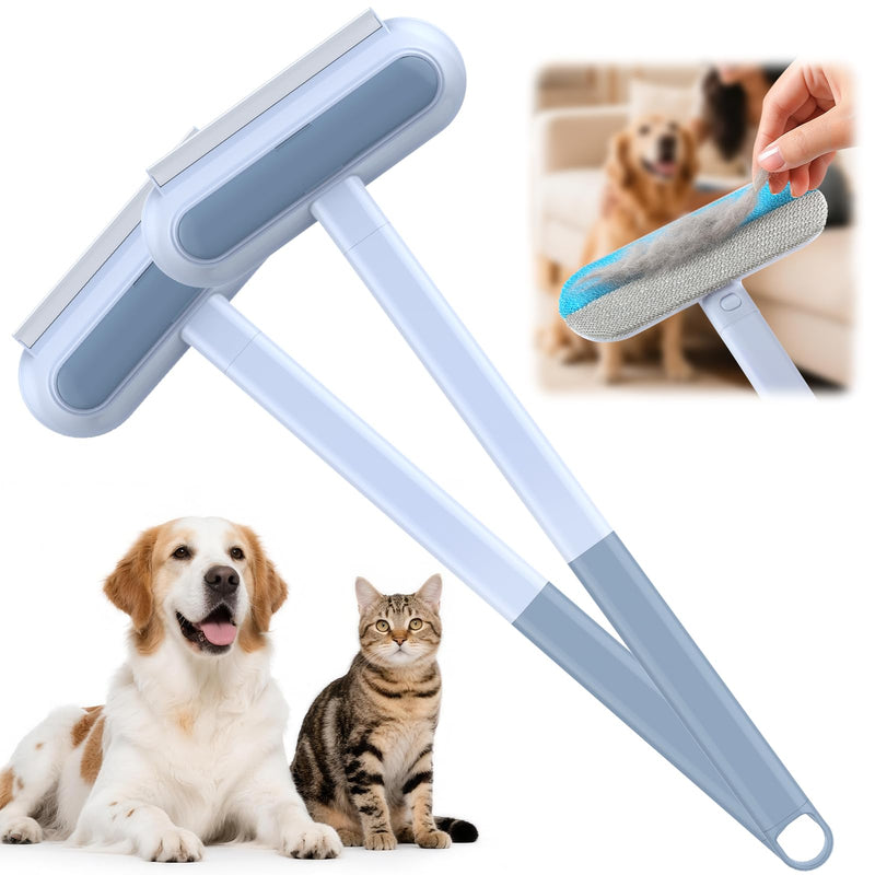 2 Pack Pet Hair Removal Tool, 2025 New 4 in 1 Dog Cat Hair Remover for Furniture, Reusable Pet Hairs Remover Brush with Extendable Handle, Multifunctional Fur Cleaner for Couch Carpets Bedding Clothes - PawsPlanet Australia