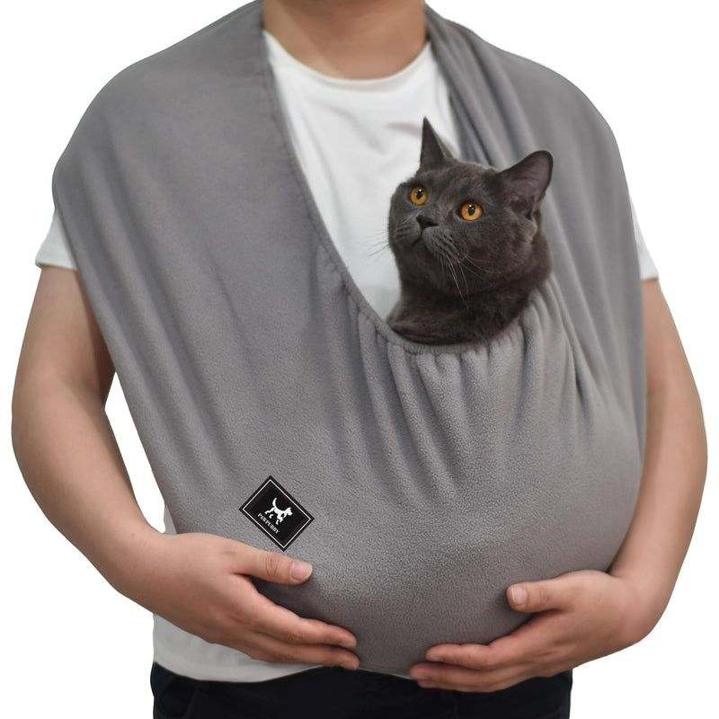 Cat Sling Carrier Critter Cuddler – Indoor Cozy Pet Sling for Cats, Kittens & Small Dogs, Soft Hands Free Cuddle Bag for Snuggling at Home with Cat and Kitty (Dark Gray, Medium) Dark Gray - PawsPlanet Australia