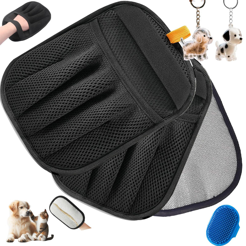 2Pcs Pet Hair Removal Glove for Dogs & Cats,The Magic Brush Pet Hair Remover,Five-Finger Electrostatic Pet Hair Gloves for Furniture,Car,Couch,Carpet,Essential Pet Supplies 2 Packs - PawsPlanet Australia