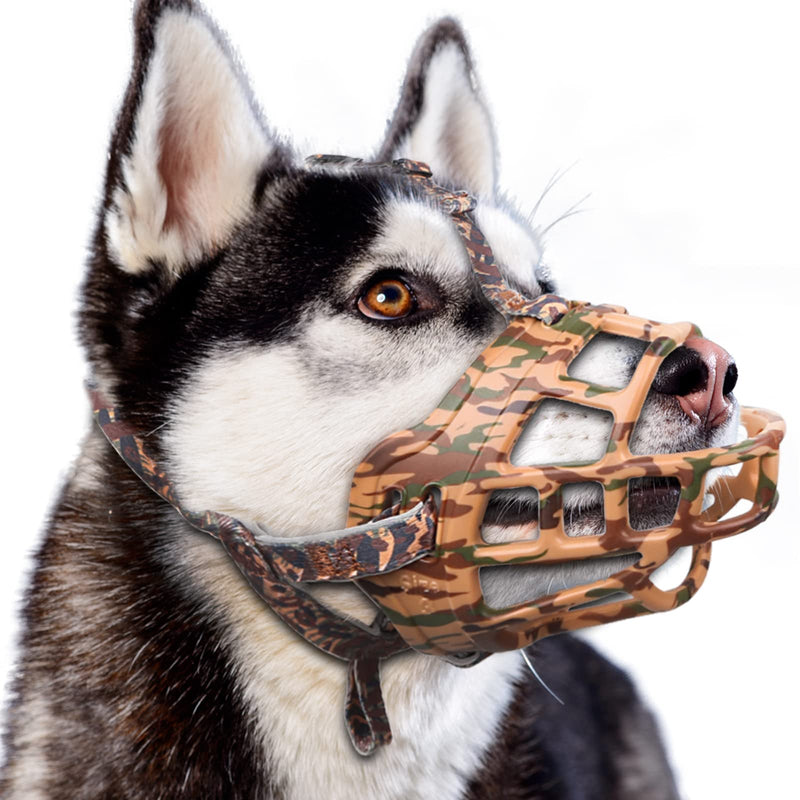 Basket Dog Muzzle for Prevent Biting – Breathable & Adjustable Muzzle for Large, Medium & Small Dogs Allows Panting, Drinking & Treats Perfect for Grooming, Training & Reactive Dogs, Brown, Size 4 - PawsPlanet Australia