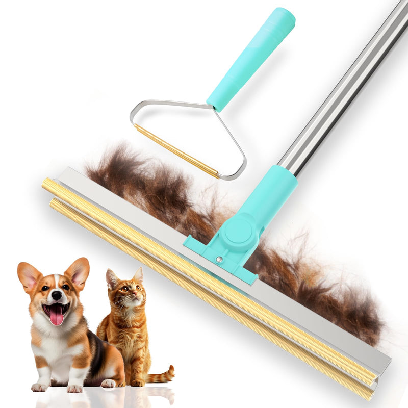 Carpet Rake for Pet Hair Removal - Reusable with Adjustable Long Handle, Dog & Cat Fur Brush & Scraper for Rugs, Floor Mats, Couches, Furniture and Car Interiors - PawsPlanet Australia