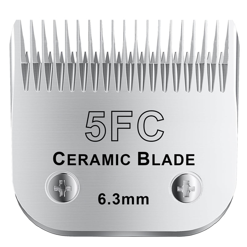 5FC# Detachable Pet Dog Grooming Clipper Ceramic Blade,Compatible with Andis Size 5FC Cut Length 1/4”(6.3mm),Compatible with andis/wahl/Oster Dog Clippers 1PCS Silvery-7
