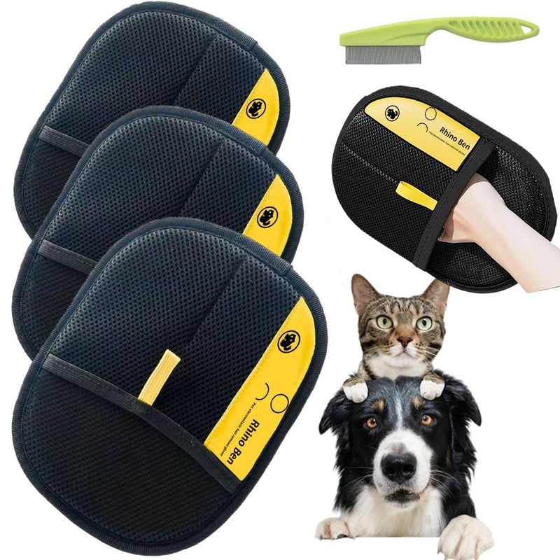 Pet Hair Remover, Brush Pet Hair, Pet Hair Removal Glove, Electrostatic Gloves Pet Hair Removal, Upgrade Reusable for Couch Furniture Carpet (3 PCS) - PawsPlanet Australia