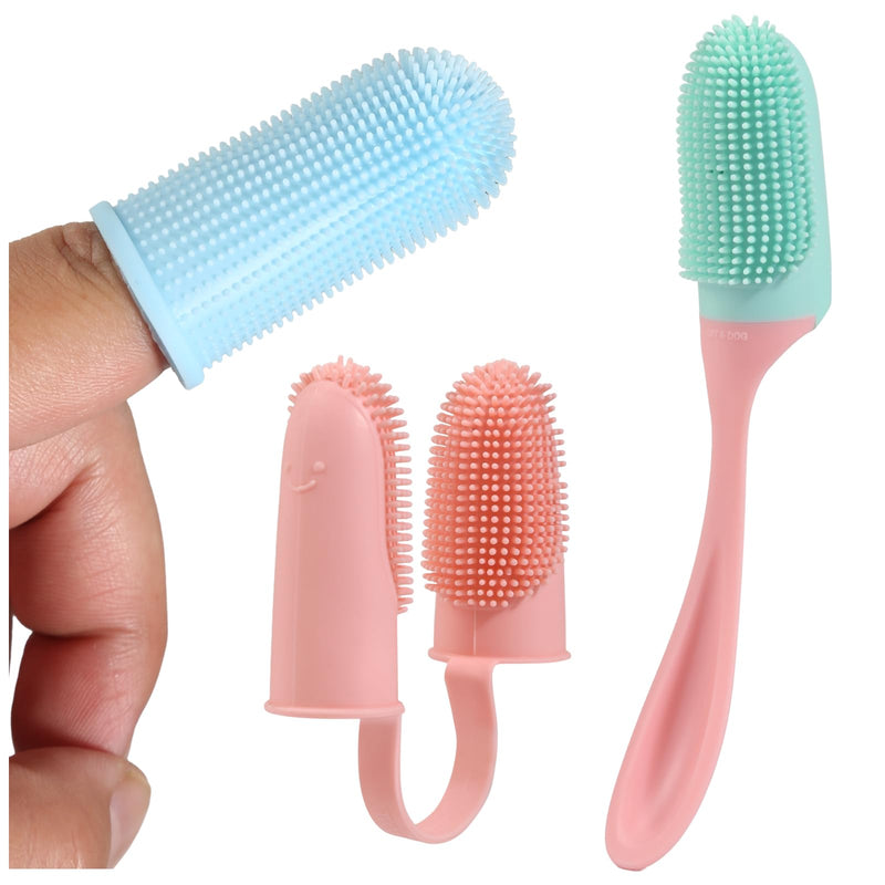 Upgraded Pet Teeth Cleaning Tools Dog Teeth Brushing Set - 360-degree Silicone Toothbrush, Protect Pet Oral Hygiene. Silicone Dog Toothbrush Fingertip. - PawsPlanet Australia