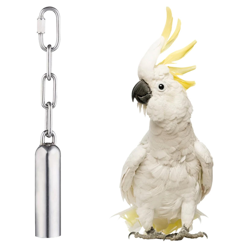 LWINGFLYER Stainless Steel Bird Bell Toy for Large Parrots – Hanging Bird Cage Toy with Quick-Link Clip, Durable & Easy-Clean Parrot Toys for Macaws, Cockatoos, African Greys - PawsPlanet Australia