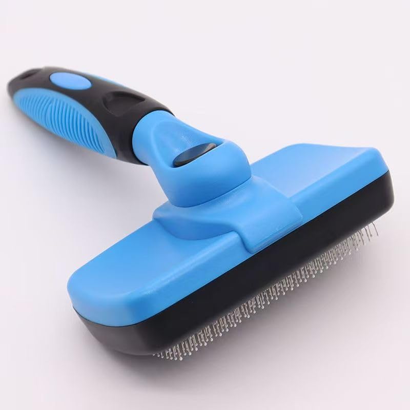 Self-Cleaning Pet Grooming Brush – Deshedding Tool - Removes Loose Fur- Easy One-Click Fur Removal - Hair Brush - Pet Hair Removal Tool - Cat brush - Dog brush for Shedding - Dog hair remover - Large - PawsPlanet Australia
