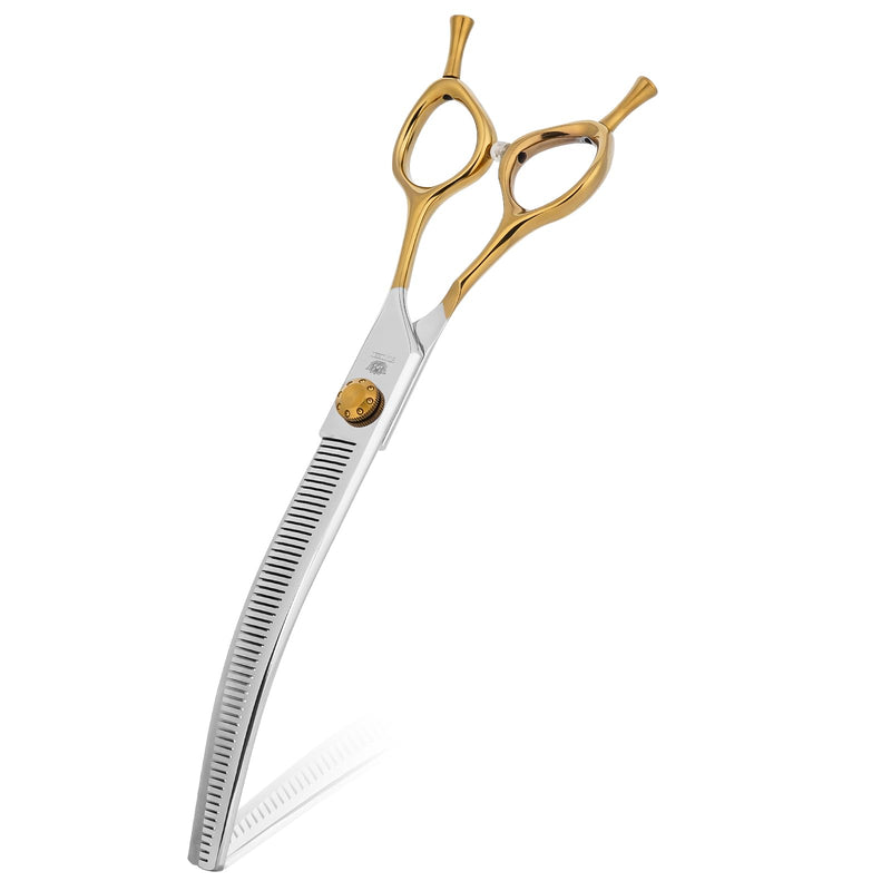 Curved Thinning Shears for Dog Grooming Scissors 7.5 inch VG10 Professional Pet Grooming Blender Scissors Curved Dog Grooming Shears for Medium and Large Curved Thinning - PawsPlanet Australia