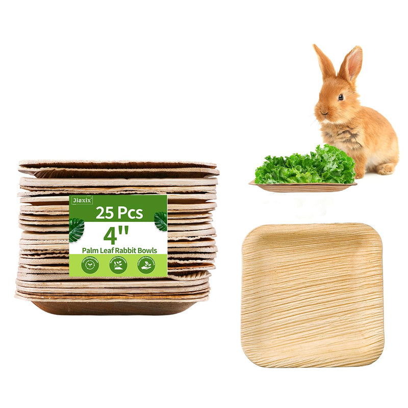 Disposable Palm Leaf Bowls 4 inch Bowl for Rabbits, Compostable Like Bamboo Bowls Disposable Bowl Bunny Chew Toys Chewable Dish for Rabbits,Bunnies,Hamsters,Parrot (25 Pcs) 25Pcs - PawsPlanet Australia