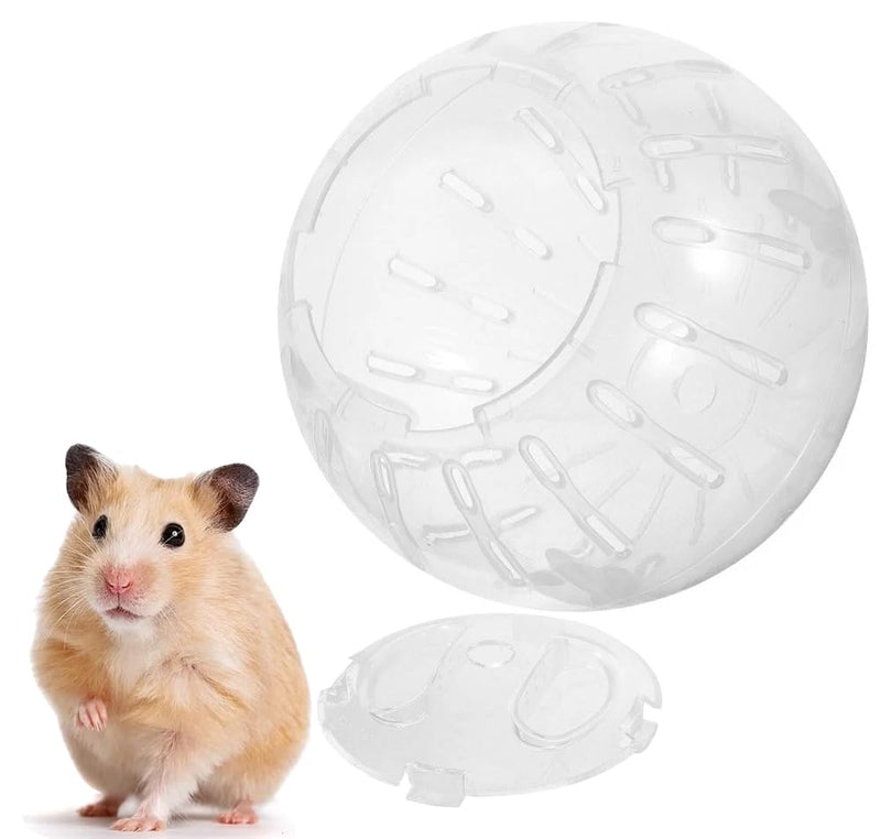1Pc White-Transparent Plastic Silent Hamster Ball, Exercise Ball for Small Animals, Spinner Hamster Running for Sugar Gliders Small Mice Gerbils Hamsters (Diameter 10 cm - PawsPlanet Australia