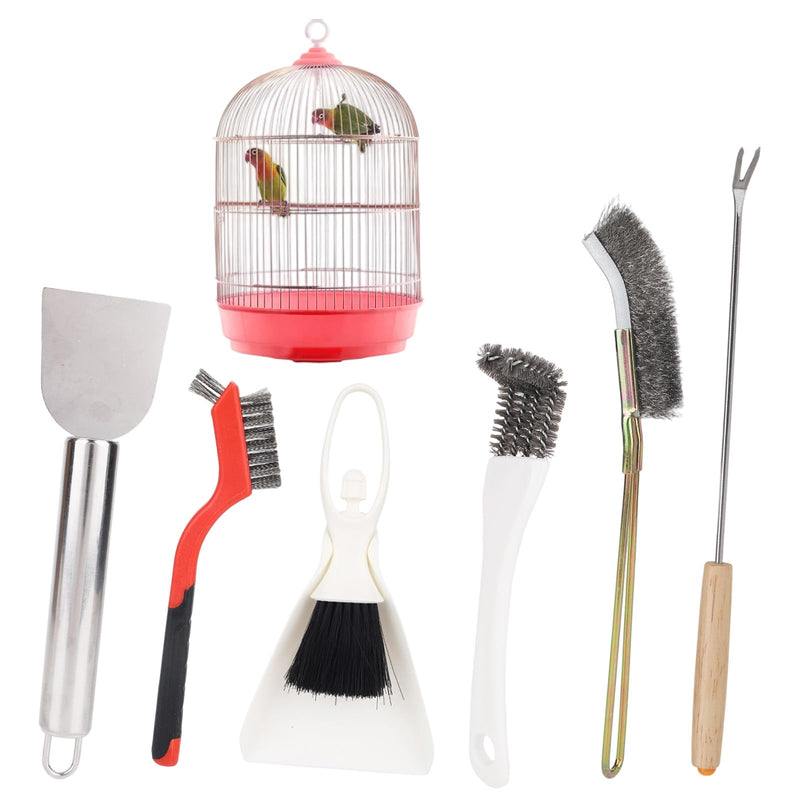 6pcs Bird Cage Cleaning Brush Tools Set, Multifunctional Birdcage Cleaner Accessory Supplies with Scraper Small Animal Cage Remover Brush Tools for Parakeet Hamster - PawsPlanet Australia