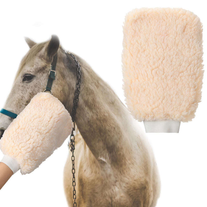 Fleece Applicator Wipe Mitt for Horses Grooming Mitts for Tack Cleaning Glove Soft White Mitts for Horse Bathing, Spreading Hair Treatments, Leather Care or Sensitive Horses and Dogs - PawsPlanet Australia