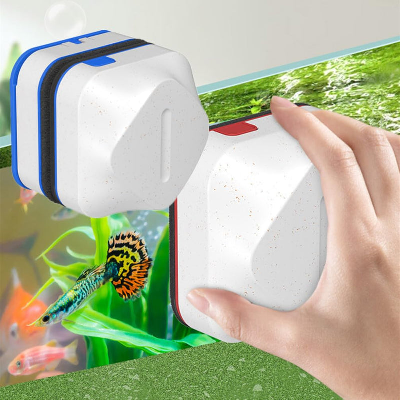 Magnetic Fish Tank 2-in-1 Clean Brush & Feeding Ring Eco Care Kit Aquarium Dirt Remover for Small Glass - PawsPlanet Australia