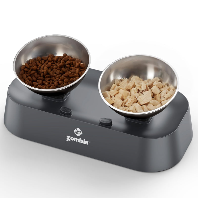 Raised Cat Food and Water Bowls with 3 Height for Indoor Cats, 15° Tilted in Both Ways Elevated Base Anti Vomiting Cat Dishes, Anti Spill for Puppies - PawsPlanet Australia