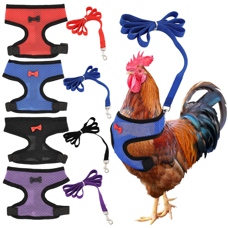 4Pcs Adjustable Chicken Harness Safe Convenient Breathable Comfortable Suitable for Small Animal Training Can Be Used As a Chickens Leashes and Harnesses (Medium) - PawsPlanet Australia