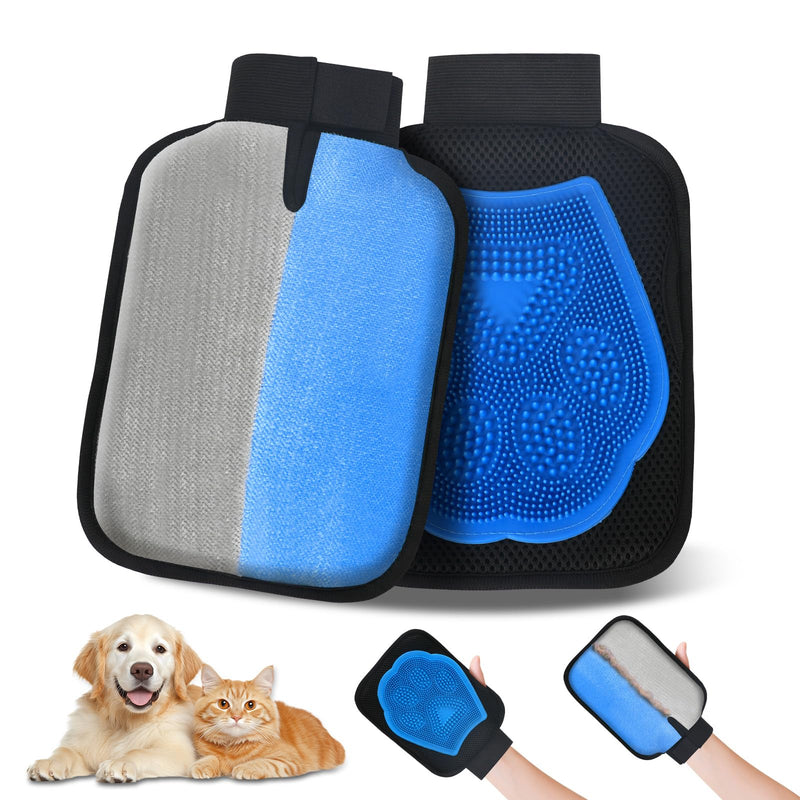Electrostatic Pet Hair Remover Glove, 2 in 1 Double Sided Pet Hair Removal Glove for Cats & Dogs, Washable Reusable Pet Grooming Glove for Couch, Furniture, Carpet, Car Seat, Curtain (1 PCS)
