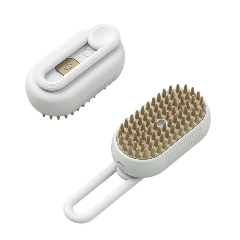 Steam Pet Grooming Brush for Dogs & Cats – Cordless Rechargeable Deshedding & Cleaning Tool, Soft-Bristle Steam Brush for Sensitive Skin, Removes Loose Hair & Dirt - PawsPlanet Australia