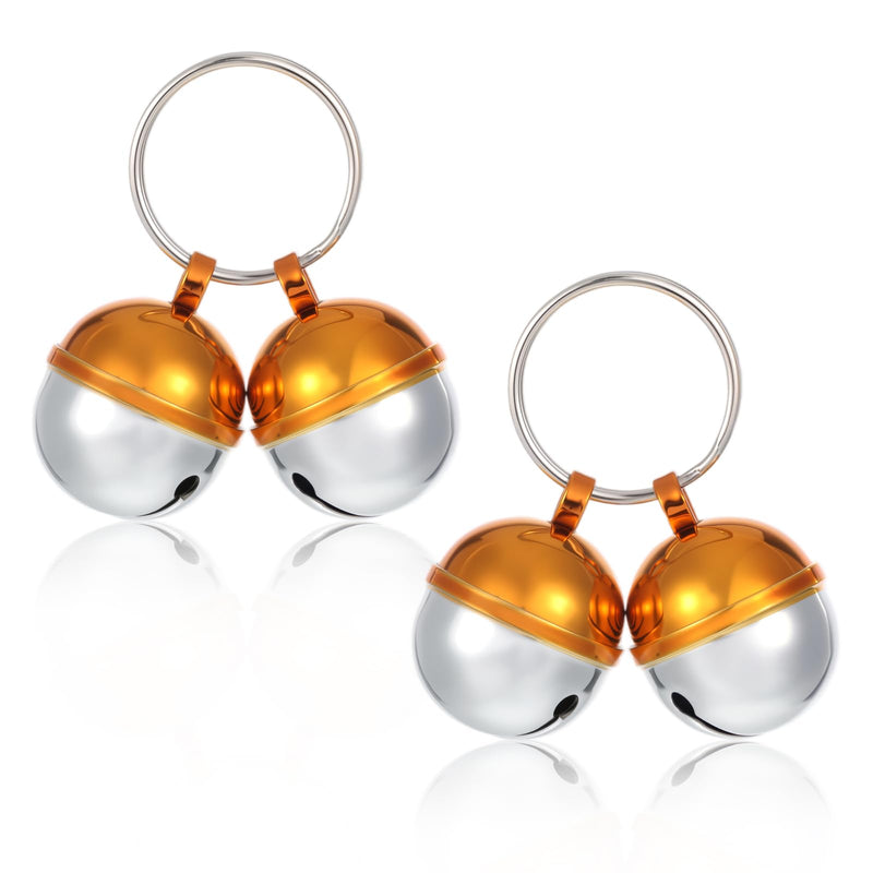 2 Pack Bells for Cat and Dog Collar Training Jingle Bell Pet Tracker Bells Pets Festival Accessories for Small Medium Large Dogs Cats (Gold & Silver) - PawsPlanet Australia