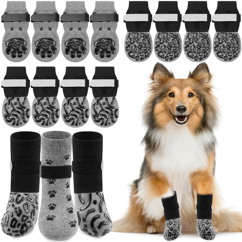 12 Pcs Dog Socks for Hardwood Floors Non-Slip Dog Socks Shoes Prevent Licking Paws Double-Sided Paw Protection Warm Outdoor Indoor to Prevent Slipping and Licking(Medium Size) Medium Size - PawsPlanet Australia