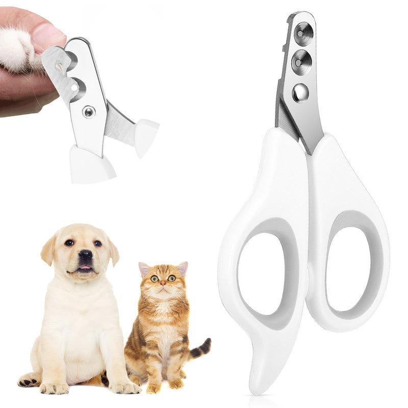 Cat Nail Clippers with Circular Cut Hole, 0.06” & 0.08” Double Round Hole Cat Nail Trimmer, Avoid Over Cutting Pet Nails Clippers with Safety Guard for Novice Pet Families - PawsPlanet Australia