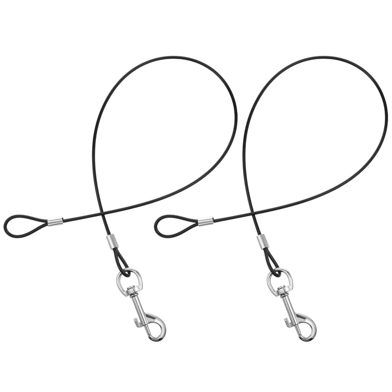 2 Pcs Chew Proof Dog Leash Extension, Dog Leash Extender Metal Non-Tangle Short Dogs Leashes Heavy Duty Dogs Leashes Extender for Small Medium Puppy Walking and Training (Black) - PawsPlanet Australia