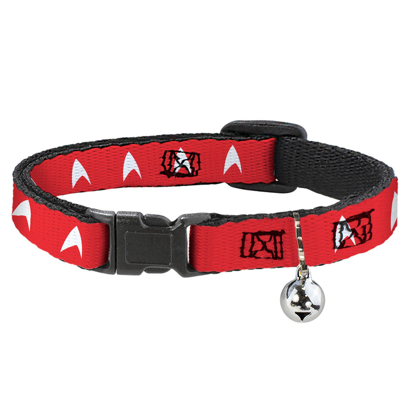 CBS Studios Inc. Cat Collar, Breakaway Collar with Bell, Star Trek Starfleet Insignia Red White, 8.5 to 12 Inches 0.5 Inch Wide - PawsPlanet Australia