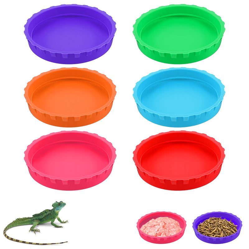 6 Pcs Gecko Feeding Cups,Silicone Crested Gecko Food and Water Bowl,Reptile Feeding Cups for Geckos,Isopods,Lizards,Tarantula,Small Pets,Easy Clean & 6 Colors - PawsPlanet Australia
