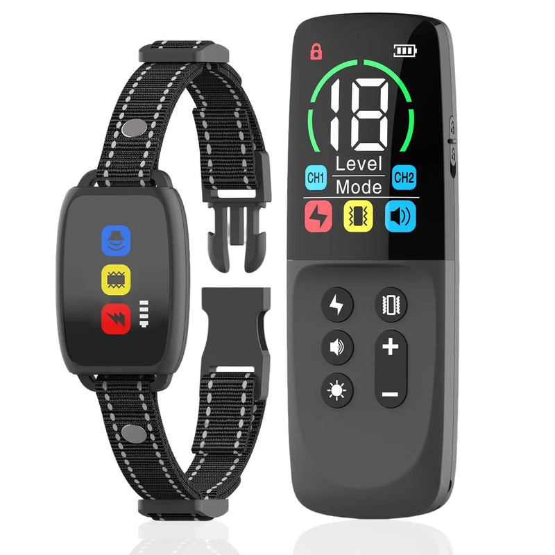 Dog Shock Collar LCD Wireless Remote Control Beep/Vibrations/E-Shock Stop Barking Training Device 3300 FT Long-Range Training Rechargeable IP67 Waterproof - PawsPlanet Australia