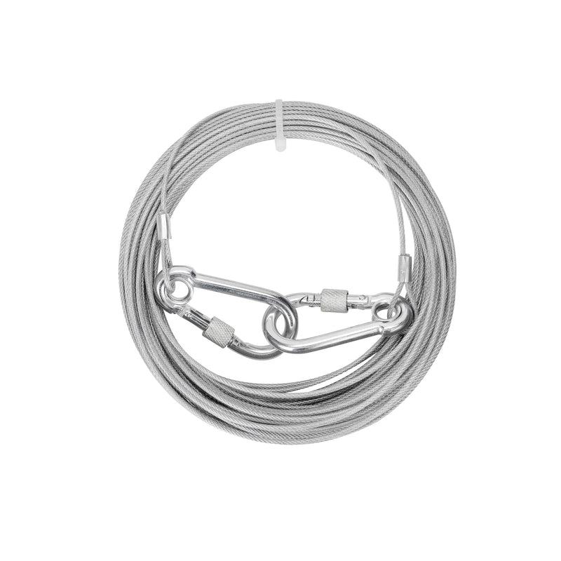 15ft Tie-Out Cable for Small Medium Dogs up to 50 Pounds,Dog Runner Tether Chain Outside 15Ft sliver - PawsPlanet Australia