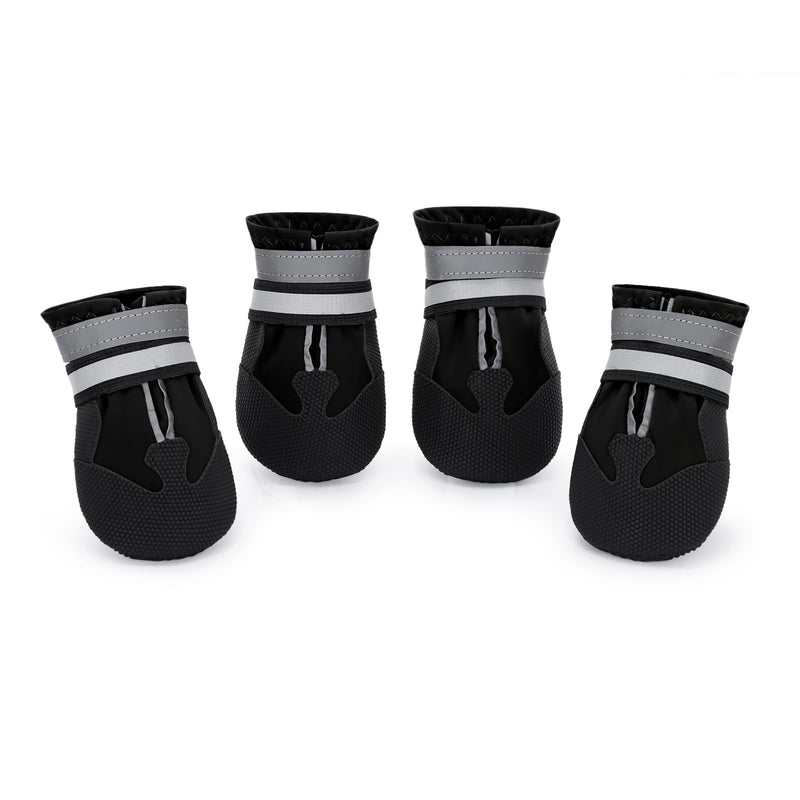 Winter Dog Boots - Non-Slip Dog Shoes for Snow/Summer Hot Pavement, Reflective Dog Booties & Paw Protectors for Medium/Large Dogs L Black - PawsPlanet Australia