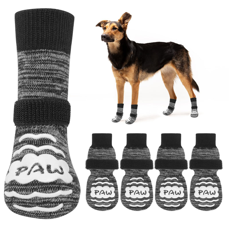 Dog Socks to Prevent Licking Paws,Grippy Socks for Senior Dog,Dog Booties for Small Medium Large Dogs Paw Protector with Grips for Hardwood Floor,Non Slip Socks for Hot/Cold Pavement,Fall Paw Grey S(Paw Width:1.8") - PawsPlanet Australia