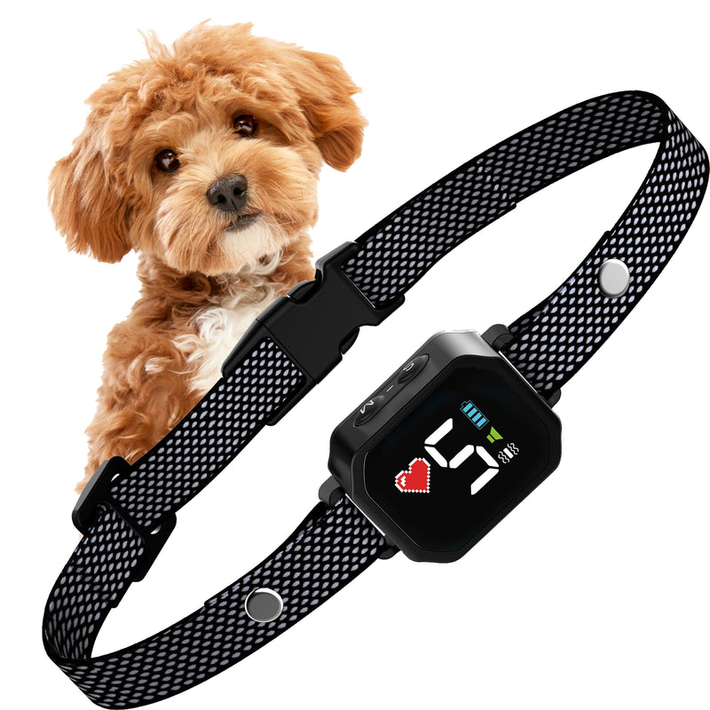 Bark Collar for Small Dogs 5-15lbs - No Shock Small Dog Bark Collar - Rechargeable Smart Anti Barking Collar with Beep Vibration Mode - Waterproof Anti Bark Collar with 7 Sensitivity Levels Black/Red Heart - PawsPlanet Australia