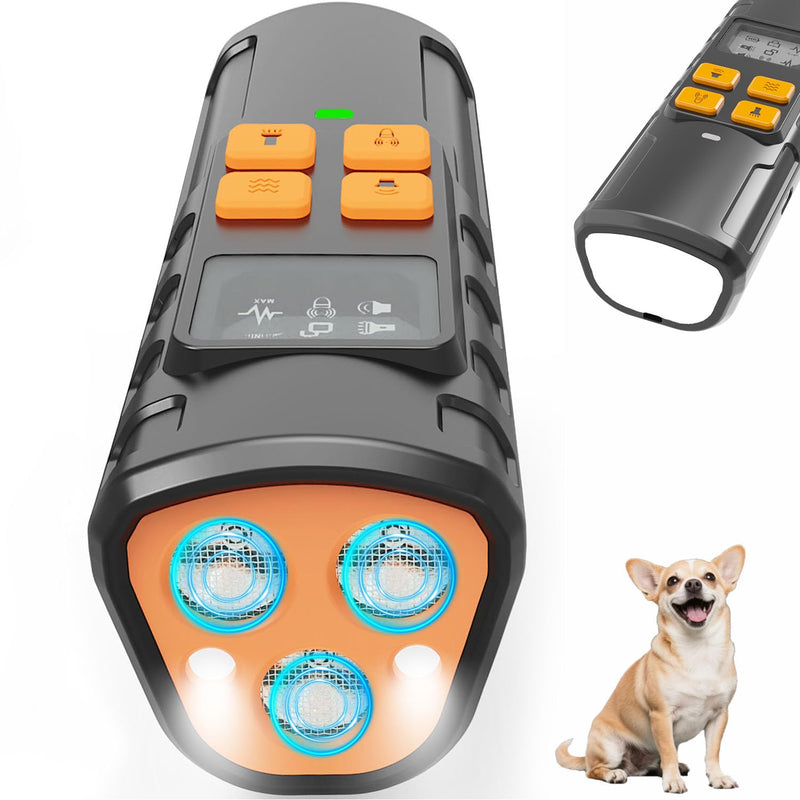 Dog Bark Deterrent - 2025 Triple Anti Bark Device Ultrasonic Strobe light Hybrid with 2 Modes, 6 IN 1 Humane Trainer, LCD Display, 50ft Range for Indoor Outdoor, Instantly Stop Neighbor's Dog Barking